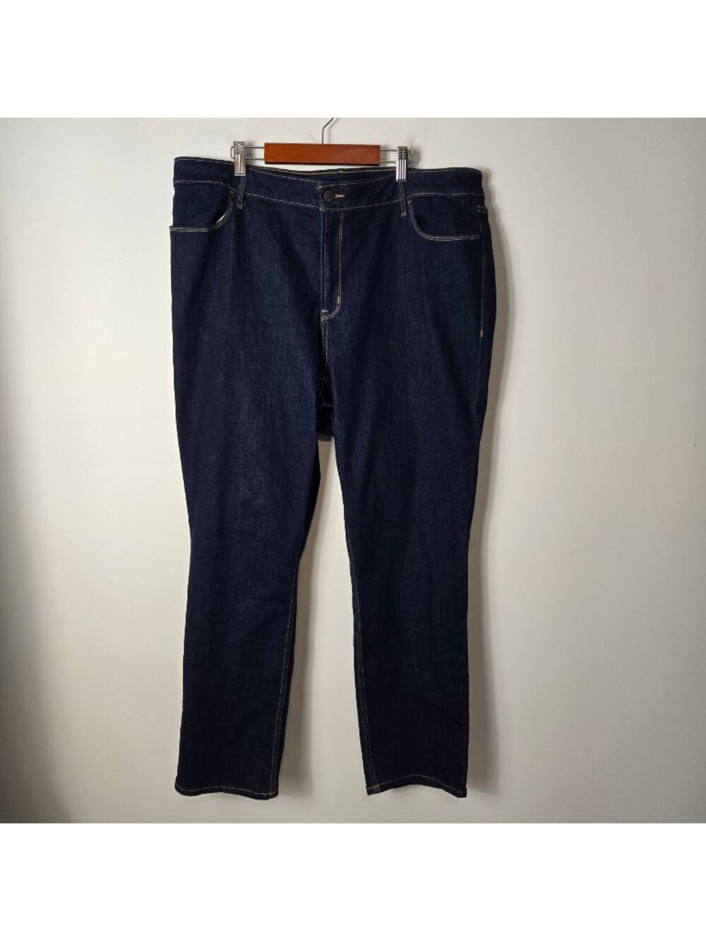 Old Navy Women's High-Waisted Wow Straight Ankle Jeans Size 20 Dark Wash Stretch
